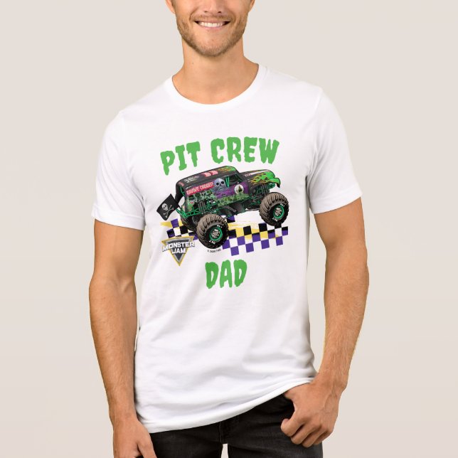 Camiseta Monster Jam Grave Digger Equipe de Pit Daddy (Frente)