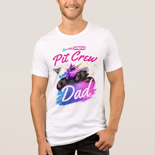 Camiseta Monster Jam - Sparkle Smash Equipe de Piso Pai (Frente)
