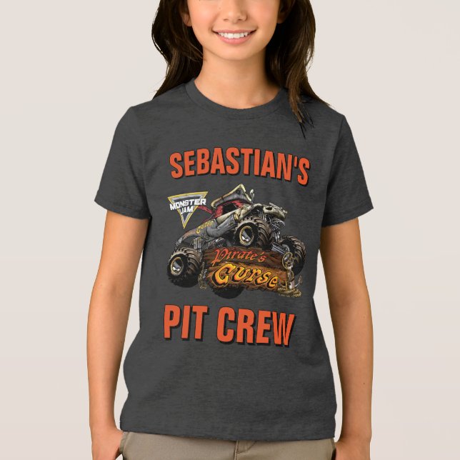 Camiseta Monster Jam - Tripulação de Pit Curse do Pirata (Frente)