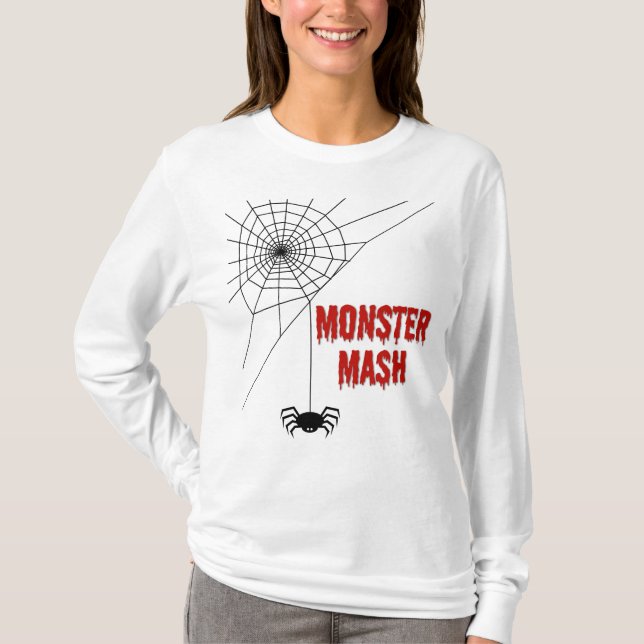 Camiseta Monster Mash Halloween Spiderweb (Frente)