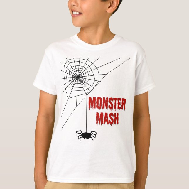 Camiseta Monster Mash Halloween Teia de Aranha (Frente)