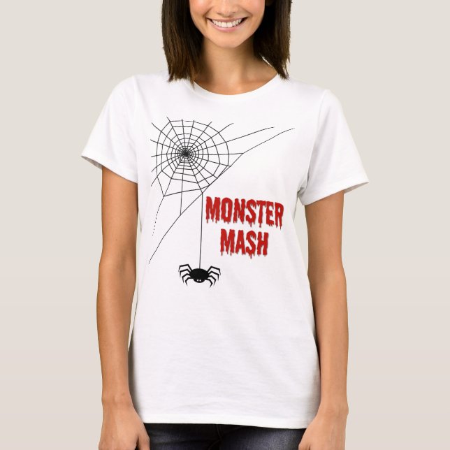 Camiseta Monster Mash Halloween Teia de Aranha (Frente)