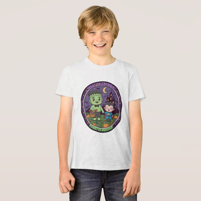 Camiseta Monster Mashup Treat or Tremble T-Shirt, Cute Fran (Frente Completa)
