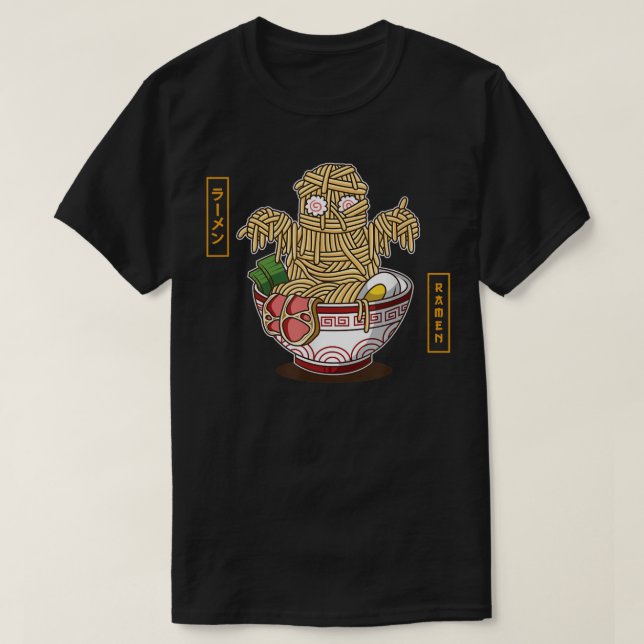 Camiseta Monster Ramen Costume Famoso Japão Nodles Engraçad (Frente do Design)