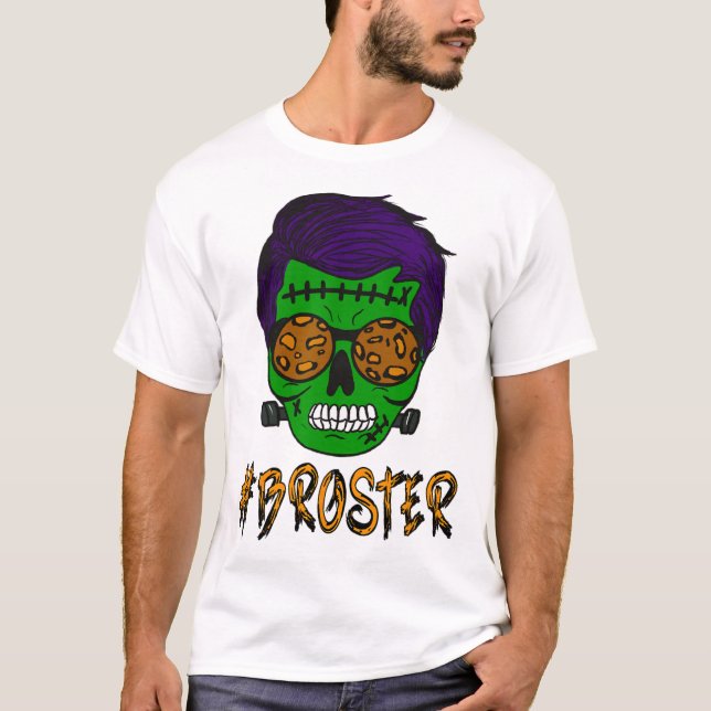 Camiseta Monster Skull Broster Brother Halloween Correspond (Frente)
