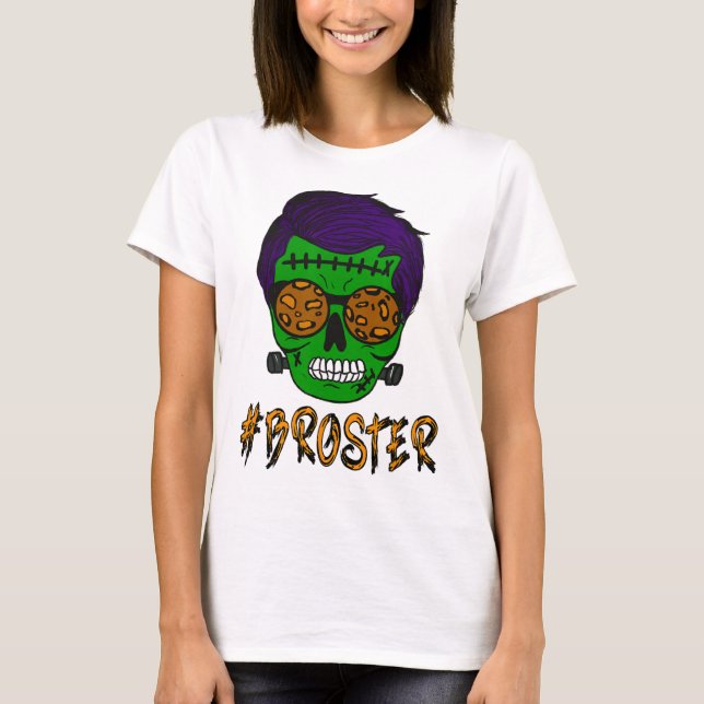Camiseta Monster Skull Broster Brother Halloween Correspond (Frente)