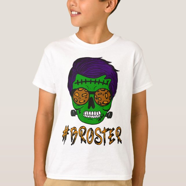 Camiseta Monster Skull Broster Brother Halloween Correspond (Frente)