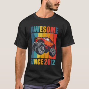 Camiseta Monster Truck 10th Birthday Boy Incrível Desde 201