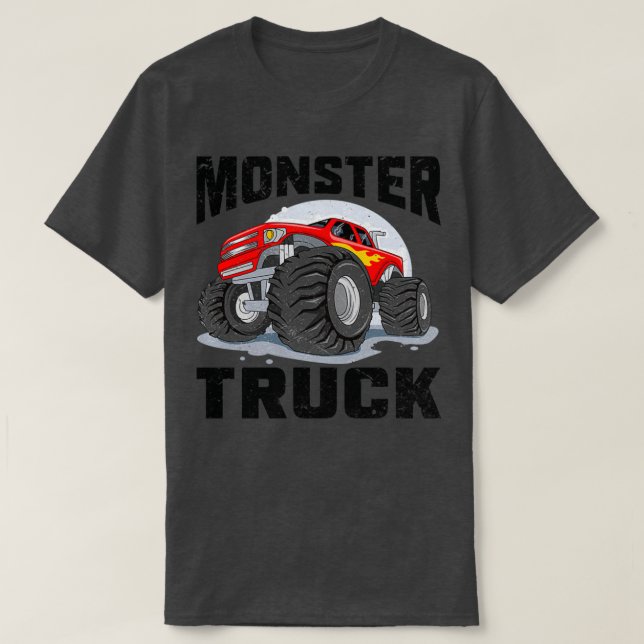 Camiseta Monster Truck amante do Amo de aniversário meninos (Frente do Design)