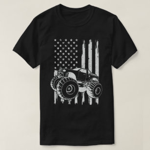 Camiseta  Monster Truck American Flag Patriótico 4 de julho
