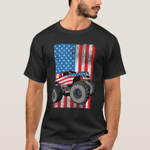Camiseta Monster Truck American Flag Patriótico 4 De Julho