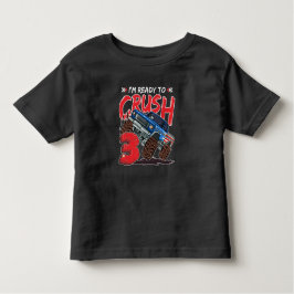 Camiseta Monster Truck aniversário de 3 anos