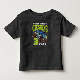 Camiseta Monster Truck aniversário de 3 anos
