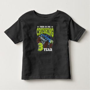 Camiseta Monster Truck aniversário de 3 anos