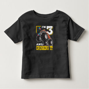 Camiseta Monster Truck aniversário de 3 anos