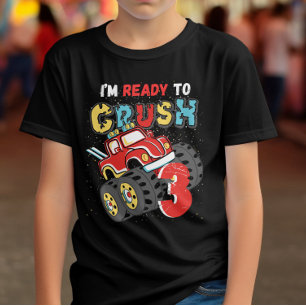 Camiseta Monster Truck aniversário de 3 anos Estou pronto p