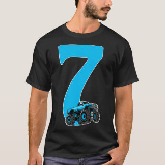 Camiseta Monster Truck Aniversário de criança 7 Anos