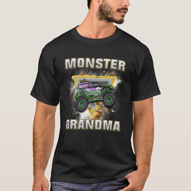 Camiseta Monster Truck Are My Jam Monster Truck Grandma (Frente)