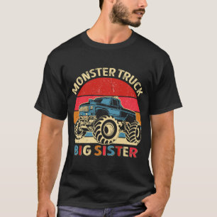 Camiseta Monster Truck Big Sister Matando Família Aniversár
