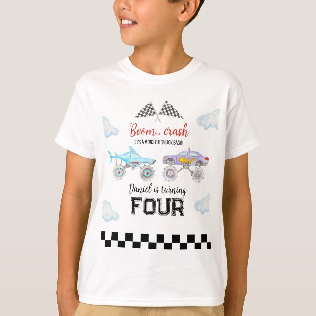 Camiseta Monster Truck Birthday (Frente)