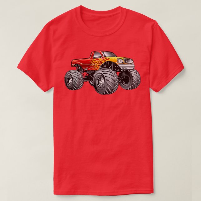 Camiseta Monster Truck Blazing Flame 2 (Frente do Design)