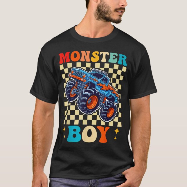 Camiseta Monster Truck Boy Family Matching Monster Trucks B (Frente)