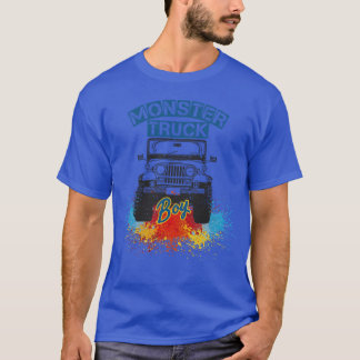 Camiseta Monster Truck Boy Kids Retro Vintage Monster Truck