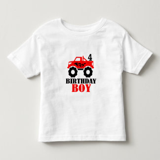 Camiseta Monster Truck Boys Idade Aniversário