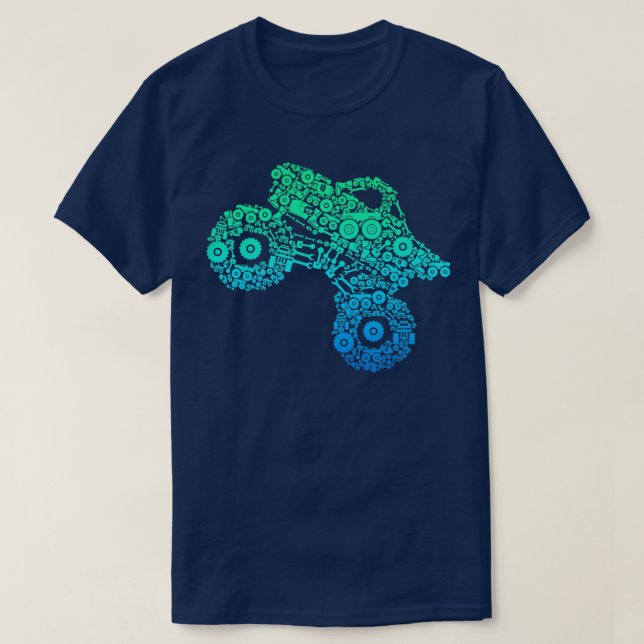 Camiseta Monster Truck Boys Raparigas (Frente do Design)