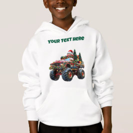 Camiseta Monster Truck Christmas - Editable Boys Hoodie