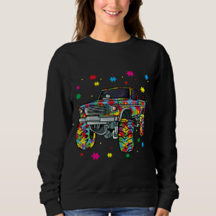 Camiseta Monster Truck Com Autismo Quebra-cabeça Amo Ac