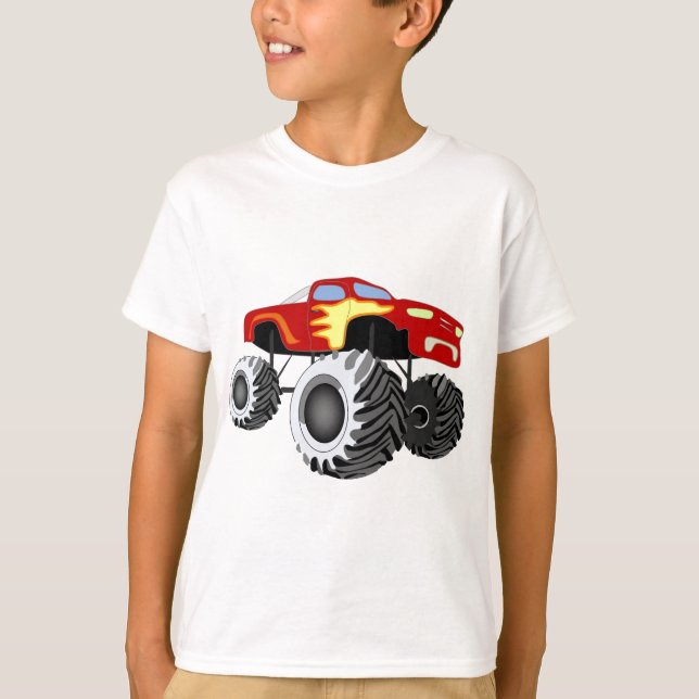 Camiseta Monster truck com chamas (Frente)