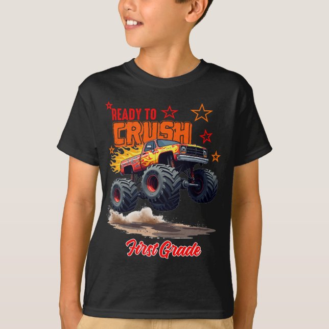 Camiseta Monster Truck "Crush First Grade" Tee (Frente)