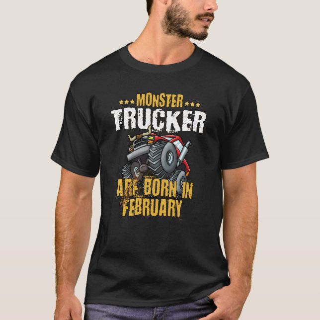 Camiseta Monster Truck Crusher Jam Birthday Bday Nascer Em  (Frente)