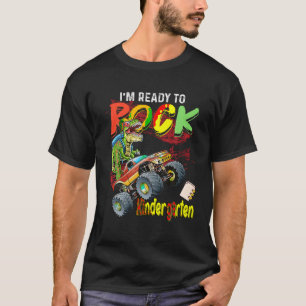 Camiseta Monster Truck Dinossaur Boys Estou Pronta para Roc