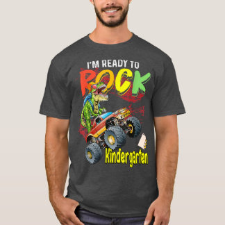 Camiseta Monster Truck Dinossaur Boys Estou Pronta para Roc