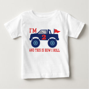 Camiseta Monster truck do segundo aniversário