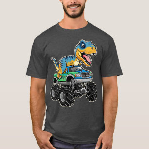 Camiseta Monster Truck Engraçado Design de Anel T Rex Anim