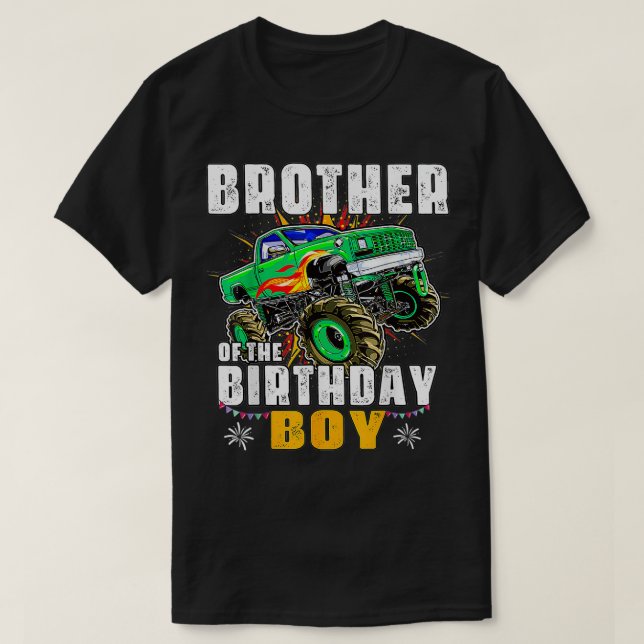 Camiseta Monster Truck Family Matching Brother of the Birth (Frente do Design)