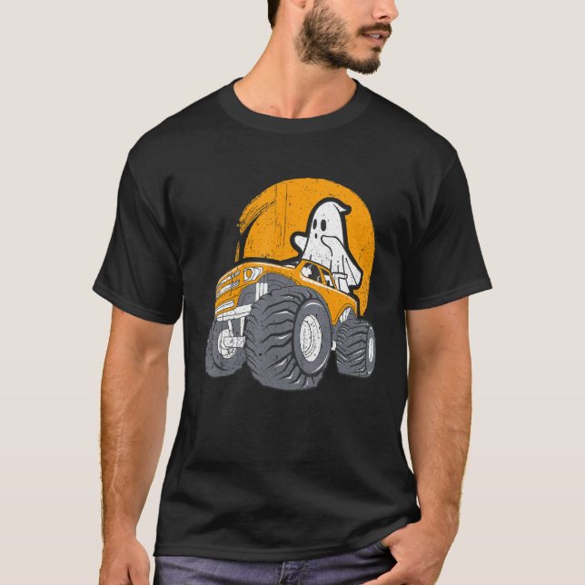 Camiseta Monster Truck Ghost Halloween Spookin Pumpkin (Frente)