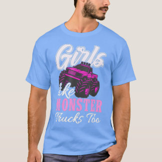 Camiseta Monster Truck Girls Como Monstros Também Aniversár