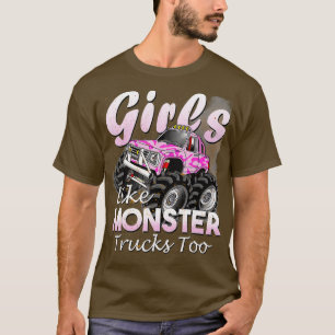 Camiseta Monster Truck Girls Like Monsters Too Birthday Gif