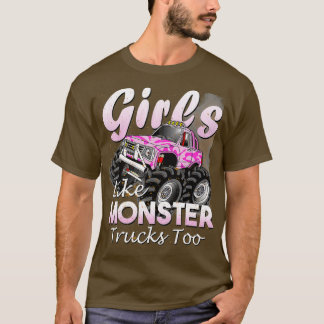 Camiseta Monster Truck Girls Like Monsters Too Birthday Gif