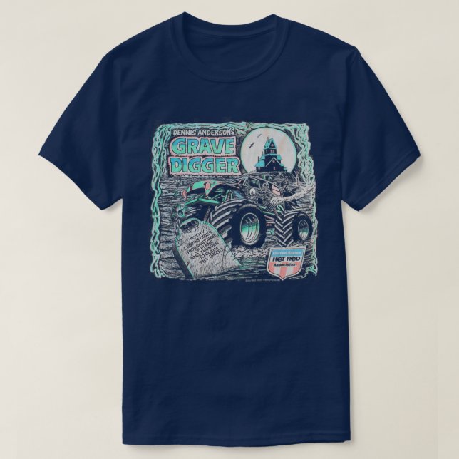 Camiseta Monster Truck Grave Digger Antigo Design 2 (Frente do Design)