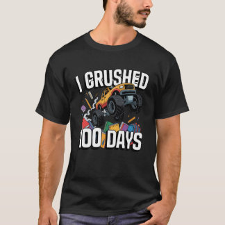 Camiseta Monster Truck I Crushed 100 Days Comic Art Graphic