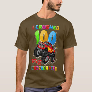 Camiseta Monster Truck I Esmagou 100 Day of Kindergarten Sc