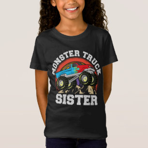 Camiseta Monster Truck Irmã Correspondente à Família Monste