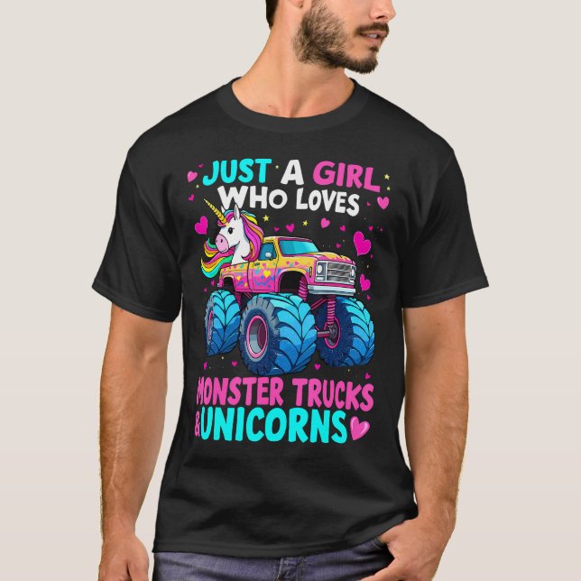 Camiseta Monster Truck Just A Girl Who Loves Monster Trucks (Frente)