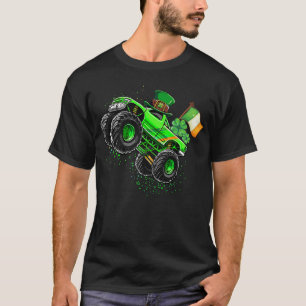 Camiseta Monster Truck Leprechaun Shamrock Dia de São Patrí