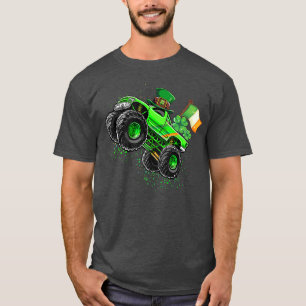 Camiseta Monster Truck Leprechaun Shamrock Dia de São Patrí